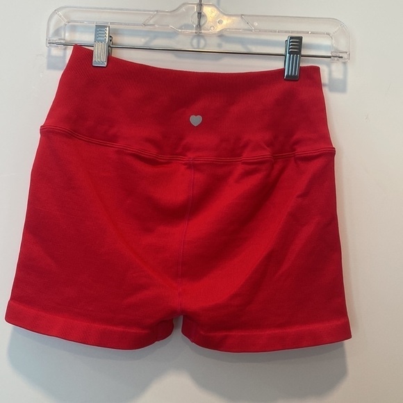 Spiritual Gangster X PINK by Victoria's Secret Neon Pink ribbed Bike Shorts M/L - Picture 8 of 9